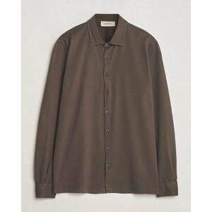 Gran Sasso Washed Cotton Jersey Shirt Dark Brown