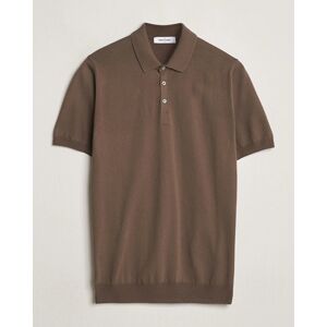 Gran Sasso Cotton Knitted Polo Dark Brown