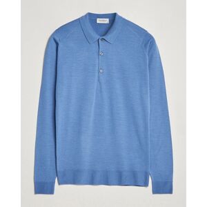 John Smedley Belper Extra Fine Merino Polo Pullover Riviera Blue