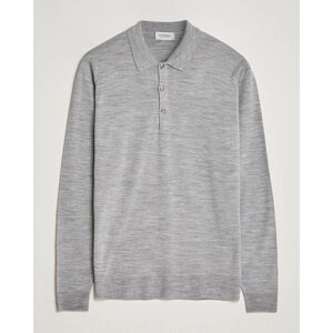 John Smedley Belper Extra Fine Merino Polo Pullover Silver