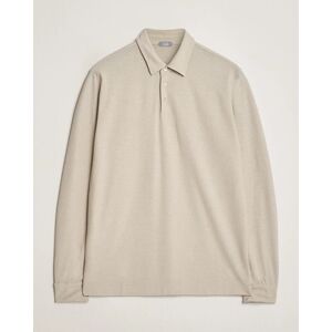 Zanone Ice Cotton Long Sleeve Polo Beige