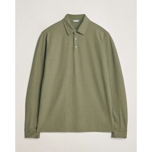 Zanone Ice Cotton Long Sleeve Polo Olive