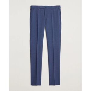 Incotex Slim Fit Cotton/Linen Micro Houndstooth Trousers Dark Blue