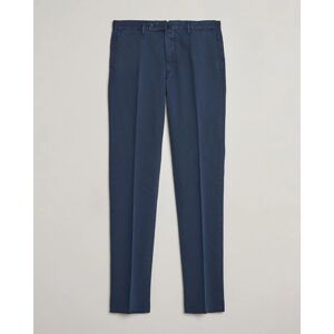 Incotex Regular Fit Comfort Cotton/Linen Trousers Navy