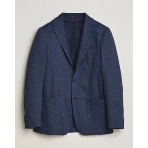 Canali Micro Check Jersey Blazer Navy