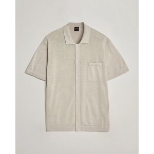Boss ORANGE Kamiccio Knitted Short Sleeve Shirt Light Beige