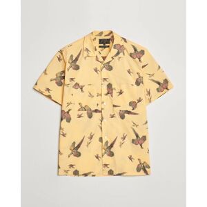 BEAMS PLUS Duck Jacquard Camp Collar Shirt Yellow