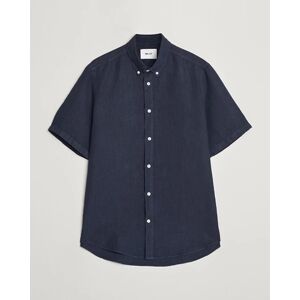 NN07 Arne Linen Short Sleeve Shirt Navy Blue