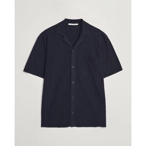 A Day's March Yamu Knitted Herringbone Shirt Navy