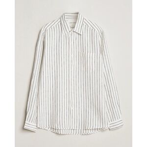 A Day's March Abu Striped Linen Shirt White/Navy