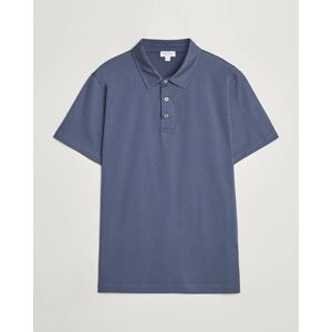 Sunspel Cotton Jersey Polo Slate Blue