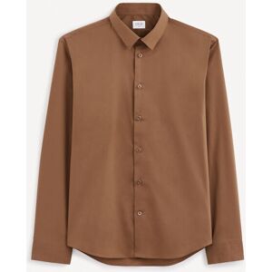 celio Chemise slim coton stretch - chocolat CHOCOLAT