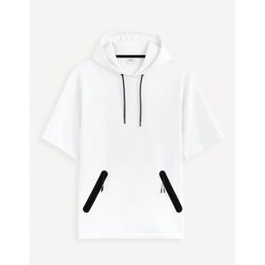 celio Sweat a capuche manches courtes - blanc BLANC