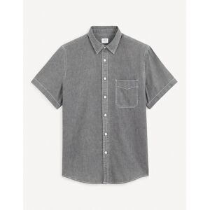 celio Chemisette regular en jean - gris chine ANTHRA GRAY