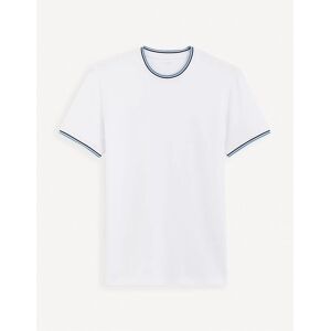 celio T-shirt col rond coton stretch - blanc BLANC