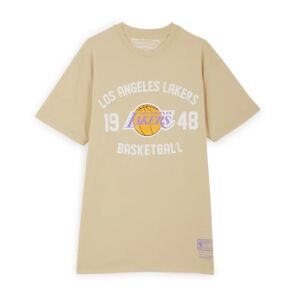 Mitchell & Ness Tee Shirt Lakers Team Logo beige l homme