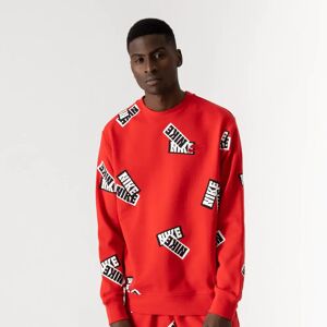 Nike Sweat Crew Stickers Aop rouge xs homme