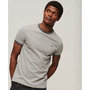 Superdry pour homme. M1011183A T-shirt en coton biologique avec logo Essential Ringer gris (XXL), Casuel, Manche courte, Le coton biologique - Publicité