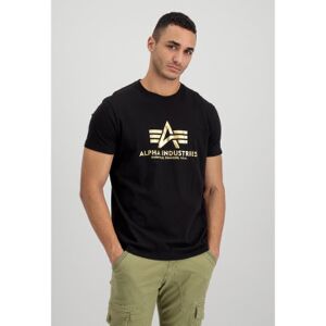 Alpha INDUSTRIES pour homme. 100501FP T-shirt Basic Imprimé Métallique noir (L), Casuel, Coton, Manche courte - Publicité
