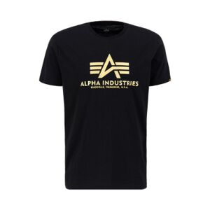 Alpha INDUSTRIES pour homme. 100501CB T-shirt Basic T Carbone noir, or (L), Casuel, Coton, Manche courte - Publicité
