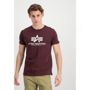 Alpha INDUSTRIES pour homme. 100501 T-shirt à logo marron (L), Casuel, Grenat, Coton, Manche courte - Publicité