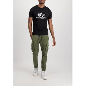 Alpha INDUSTRIES pour homme. 100501 T-shirt avec logo noir (L), Casuel, Coton, Manche courte - Publicité