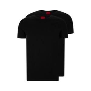 HUGO pour homme. 50325440 Lot de 2 T-shirts ronds noirs (XS), Casuel, Coton, Manche courte, Durable - Publicité