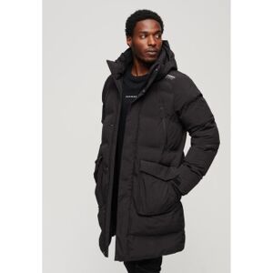 Superdry pour homme. MS311479A Manteau long matelassé avec capuche noire (XXL), Casuel, Nylon, Manche longue - Publicité