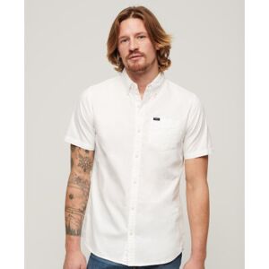 Superdry pour homme. M4010623A Chemise oxford à manches courtes blanche (M), Casuel, Coton, Manche courte - Publicité