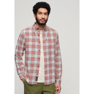 Superdry pour homme. M4010737A Chemise vintage à carreaux rouges et blancs (M), Casuel, Coton, Manche longue - Publicité