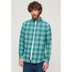 Superdry pour homme. M4010737A Chemise à carreaux vintage verte (M), Casuel, Coton, Manche longue - Publicité