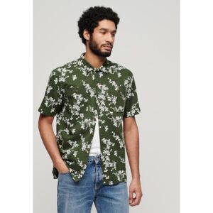 Superdry pour homme. M4010793A Chemise de plage verte à manches courtes (3XL), Casuel, Coton, Manche courte - Publicité