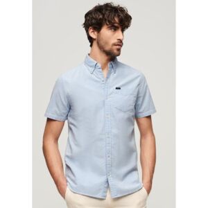 Superdry pour homme. M4010623A Chemise oxford bleue à manches courtes (S), Casuel, Coton, Manche courte - Publicité