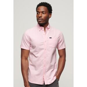 Superdry pour homme. M4010623A Chemise oxford rose à manches courtes (M), Casuel, Coton, Manche courte - Publicité