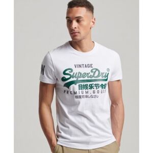 Superdry pour homme. M1011356A T-shirt à logo vintage blanc (L), Casuel, Polyester, Manche courte - Publicité