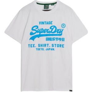 Superdry pour homme. M1011922A T-shirt Neon Vl blanc (L), Casuel, Coton, Manche courte - Publicité