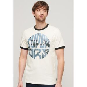 Superdry pour homme. M1011924A T-shirt photographique blanc cassé (L), Casuel, Coton, Manche courte - Publicité