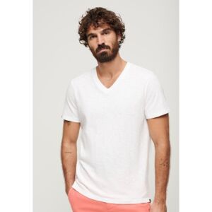 Superdry pour homme. M1011889A T-shirt à col en V, blanc (L), Casuel, Coton, Manche courte - Publicité