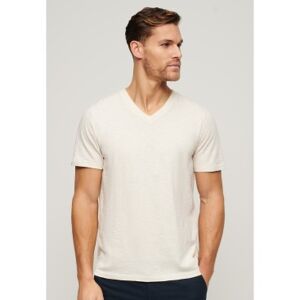 Superdry pour homme. M1011889A T-shirt flammé à col en V Off-white (L), Blanc, Casuel, Coton, Manche courte - Publicité