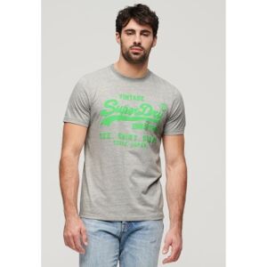 Superdry pour homme. M1011922A T-shirt Fluor avec logo Vintage gris (3XL), Casuel, Coton, Manche courte - Publicité