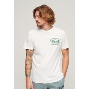 Superdry pour homme. M1011903A Athletic College graphic T-shirt blanc (L), Casuel, Coton, Manche courte - Publicité