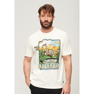 Superdry pour homme. M1011921A T-shirt Neon Travel blanc (L), Casuel, Coton, Manche courte - Publicité