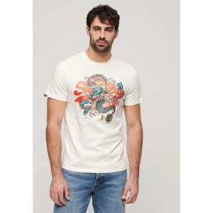 Superdry pour homme. M1011897A T-shirt graphique Tokyo blanc (L), Casuel, Coton, Manche courte - Publicité