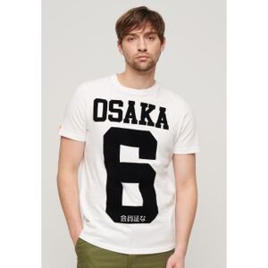 Superdry pour homme. M1011967A T-shirt monochrome Osaka 6 Standard blanc (L), Casuel, Coton, Manche courte - Publicité