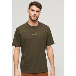 Superdry pour homme. M6010803A T-shirt ample avec imprimé micrologo vert (3XL), Casuel, Coton, Manche courte - Publicité