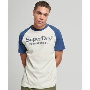 Superdry pour homme. M1011582A Vintage Venue Classic T-shirt off-white (L), Blanc, Casuel, Coton, Manche courte - Publicité