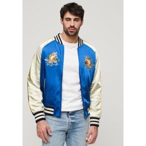 Superdry pour homme. M5011855A Blouson bombardier Sukajan bleu (L), Casuel, Polyester, Manche longue - Publicité