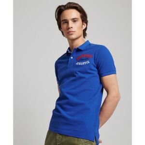 Superdry pour homme. M1110349A Polo Applique Classic Fit bleu (L), Casuel, Coton, Manche courte - Publicité