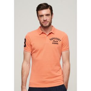 Superdry pour homme. M1110349A Polo Applique Classic Fit orange (L), Casuel, Coton, Manche courte - Publicité