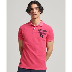 Superdry pour homme. M1110349A Polo Applique Classic Fit rose (L), Casuel, Coton, Manche courte - Publicité